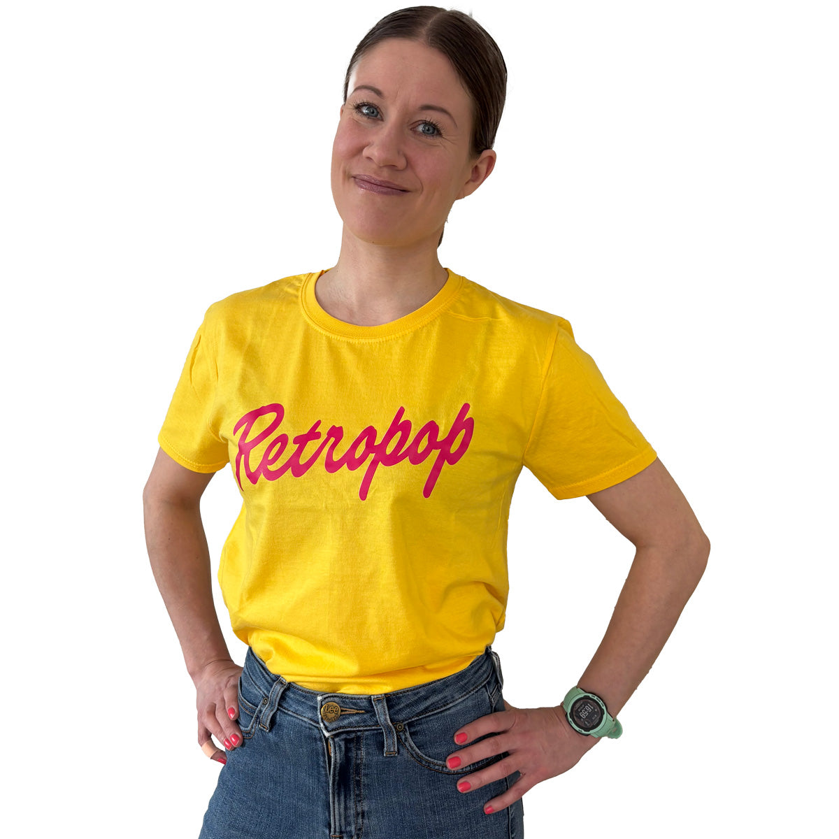 T-paita Retropop keltainen/pinkki