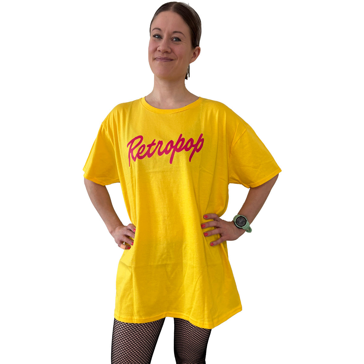 T-paita Retropop keltainen/pinkki