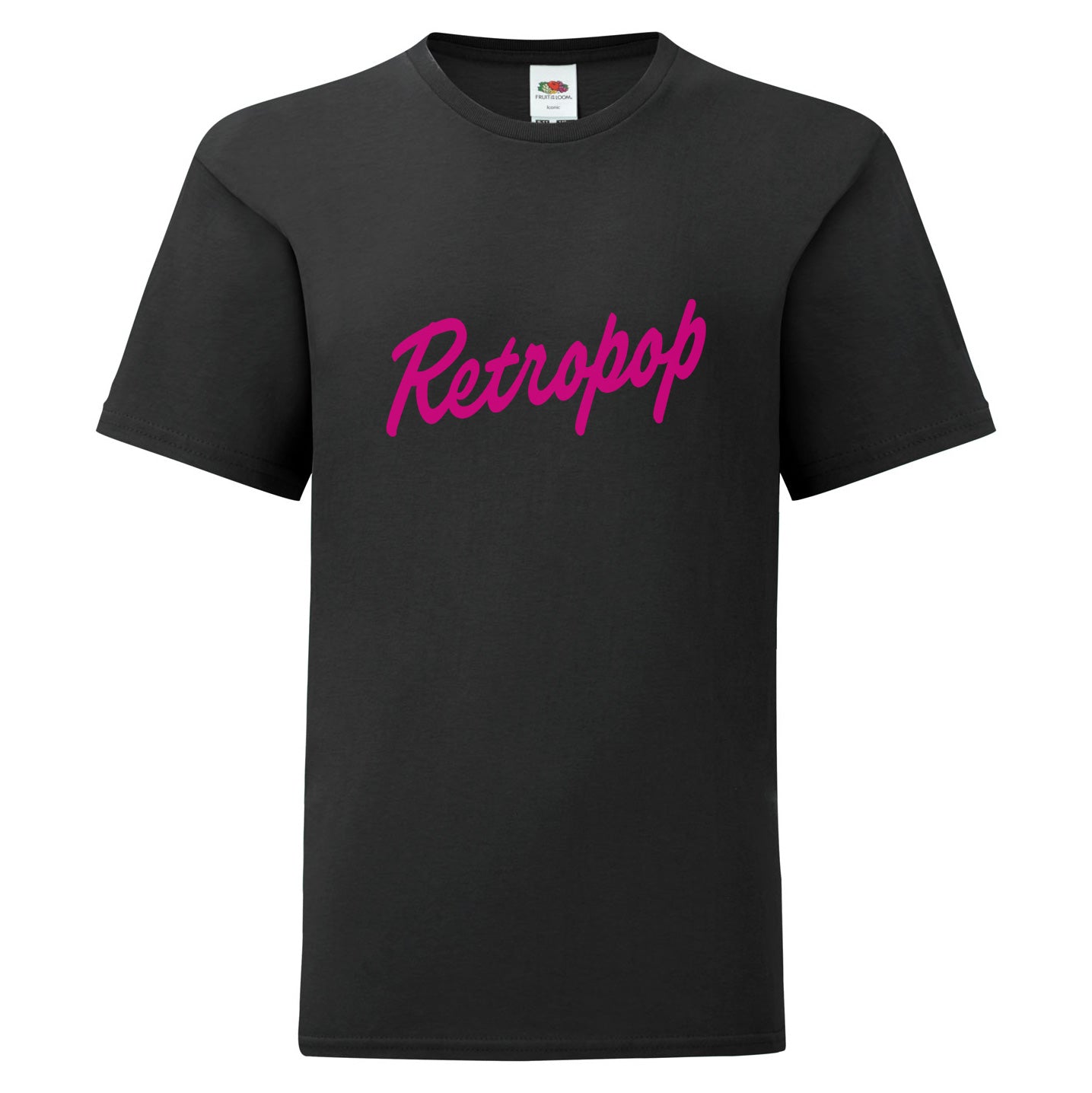 Lasten T-paita Retropop musta/pinkki