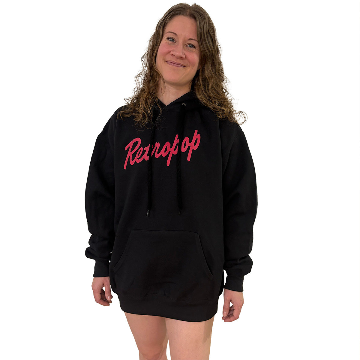 Huppari Retropop musta/pinkki