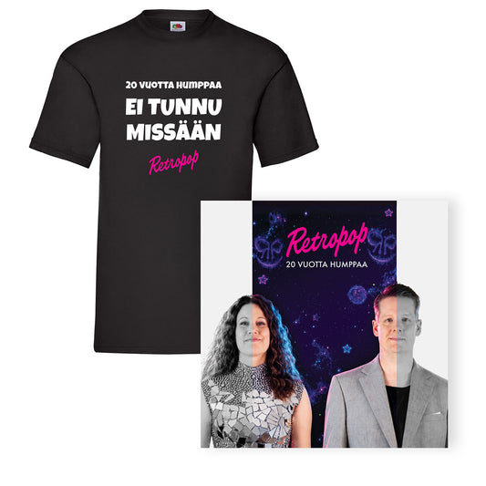 Retropop - Juhlapaketti 2 - CD albumi + Ei tunnu missään paita