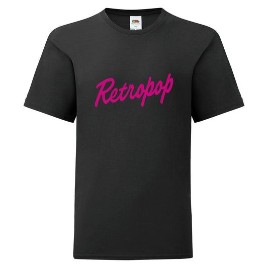 Lasten T-paita Retropop musta/pinkki